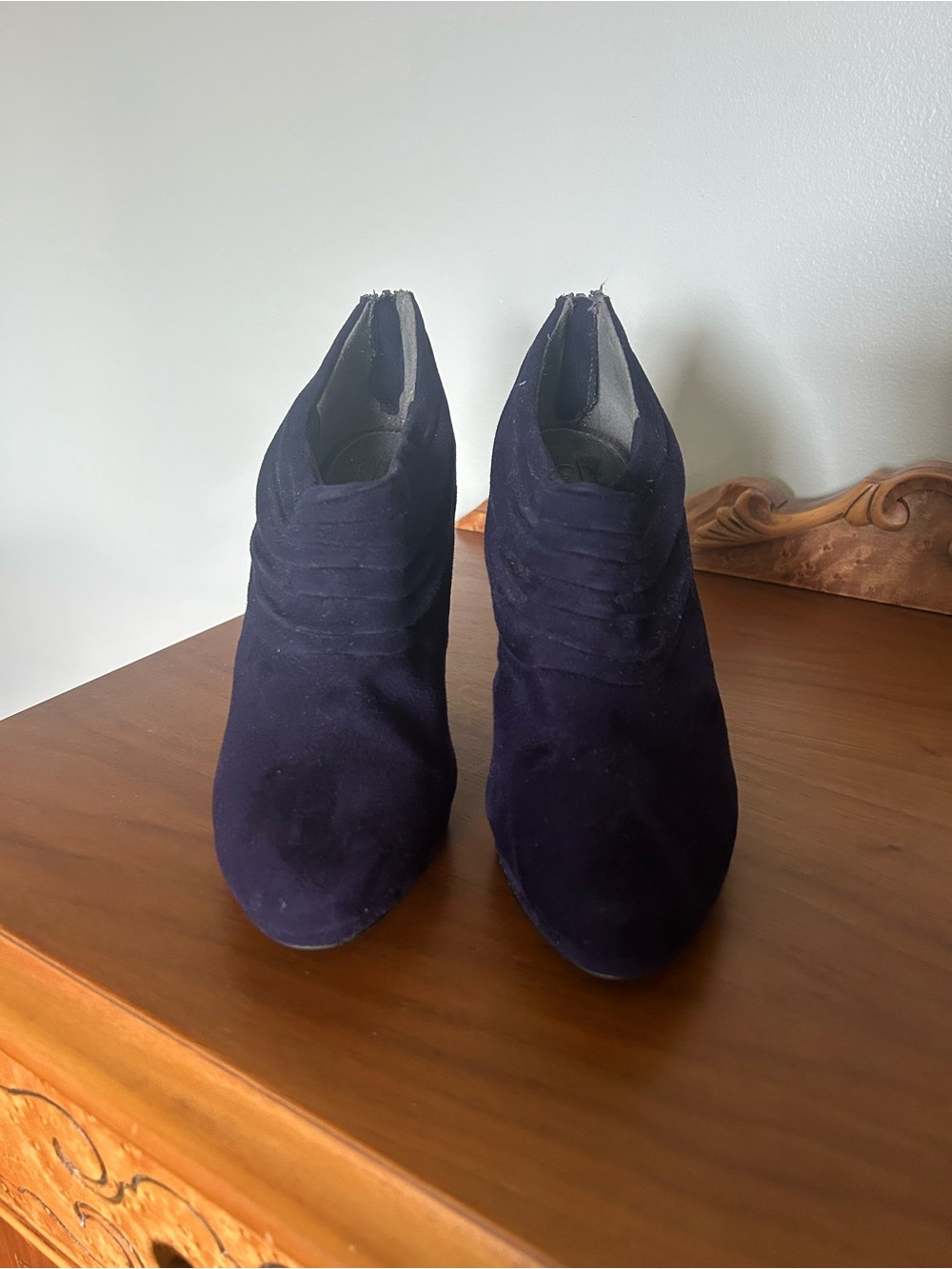 Coach and Four Navy Suede Ankle Booties